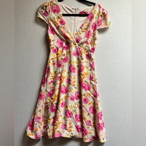Betsey Johnson Floral Pink and Yellow Dress